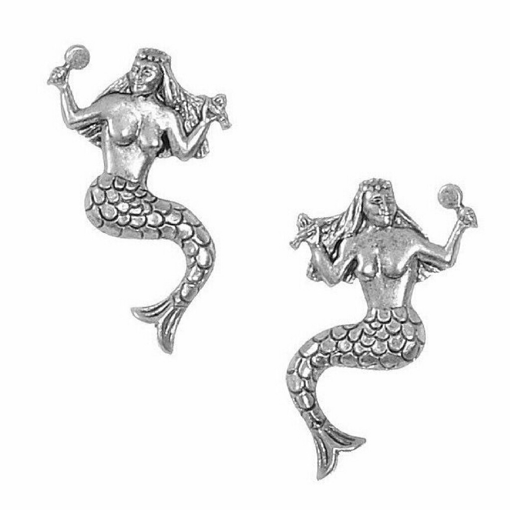 NEW Mermaid Post Earrings Silver Sea Siren Stud